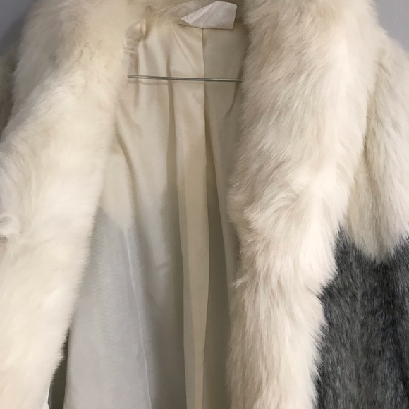 Rare Vintage 70s Rose Cloak & Suit Co Inc Mid-Length Gray Ivory Fur Coat Size 10 - Picture 7 of 15